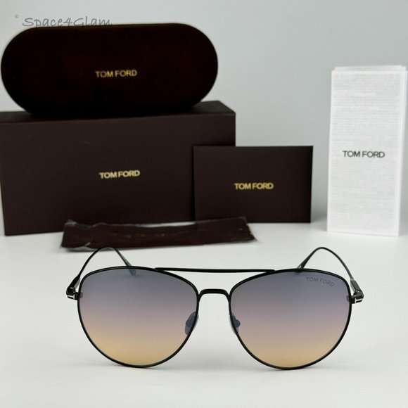NEW Tom Ford FT0784/S Milla 01C Black Titanium Gradient Mirror Pilot Sunglasses - Picture 4 of 12